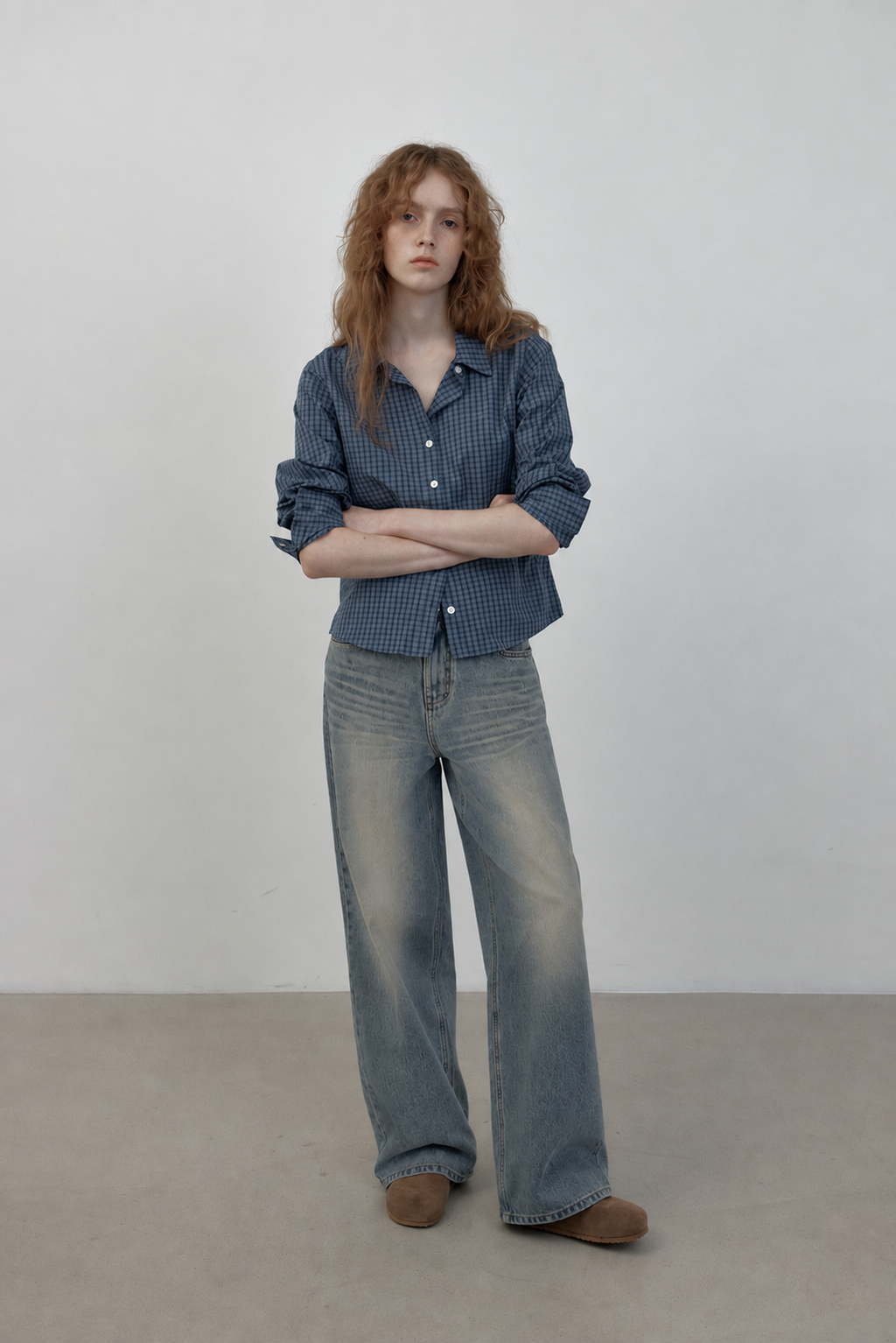Wide-Leg Washed Jeans — View 2