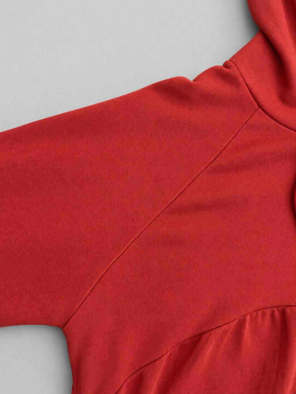Gathered Zip Hoodie — Raglan seam detail