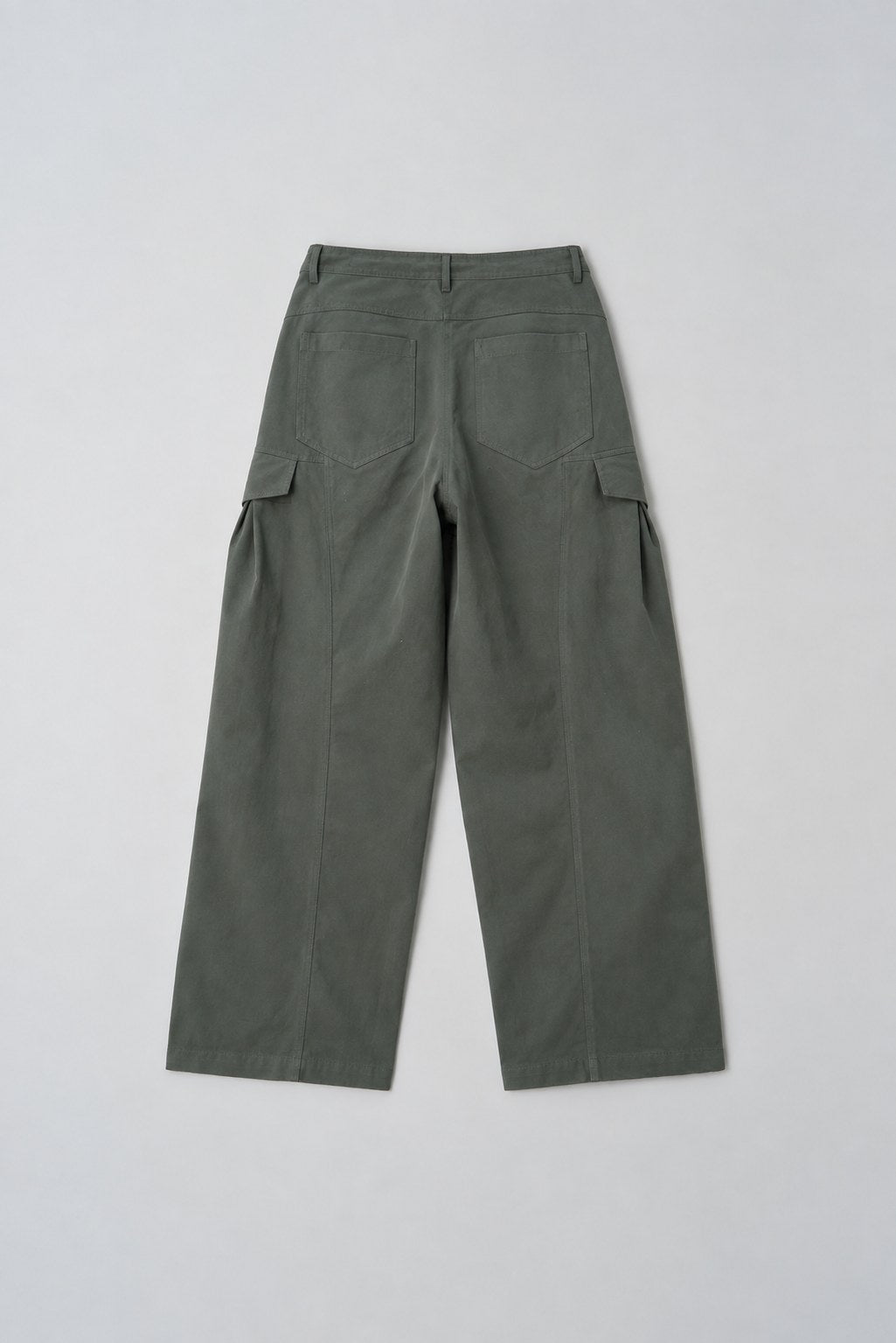 Drawstring Cargo Pants — Green, back flat lay