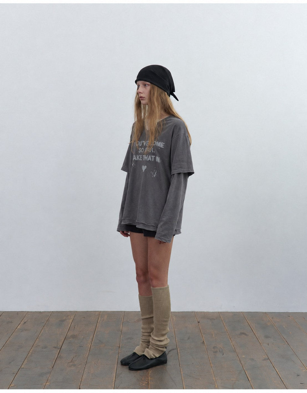 Layered Graphic Tee — Ink, side view