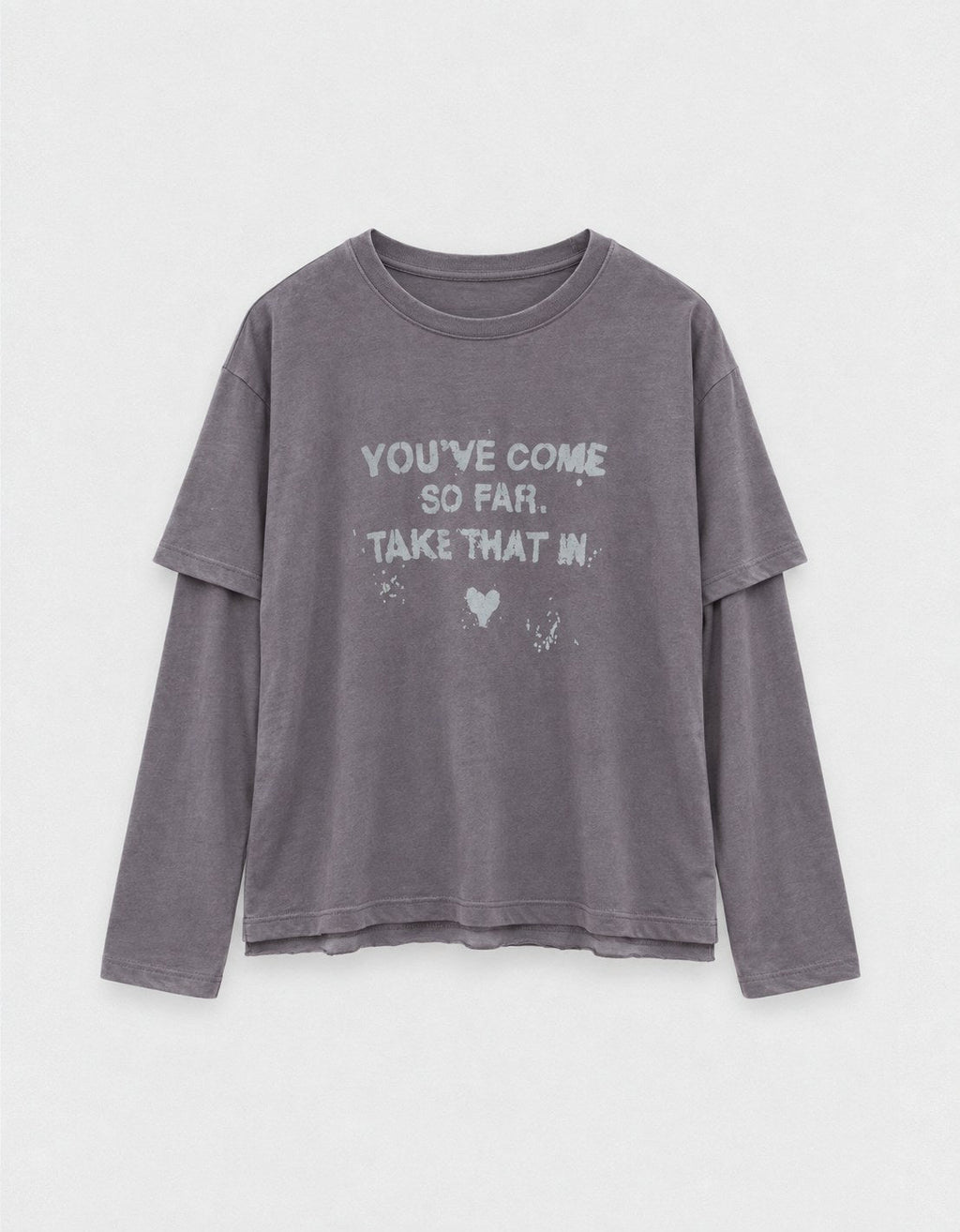 Layered Graphic Tee — Purple, front flat lay