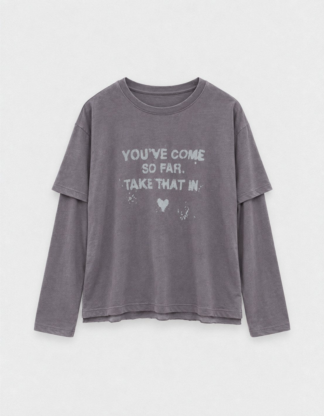 Layered Graphic Tee — Purple, front flat lay