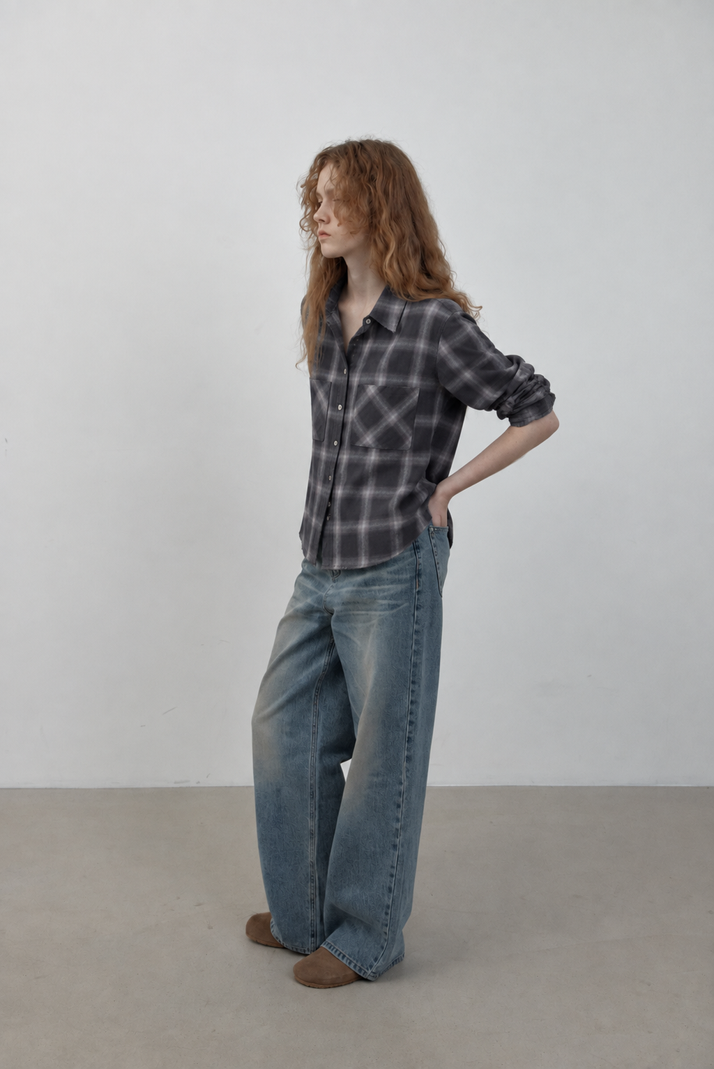 Faded Check Shirt — View 4