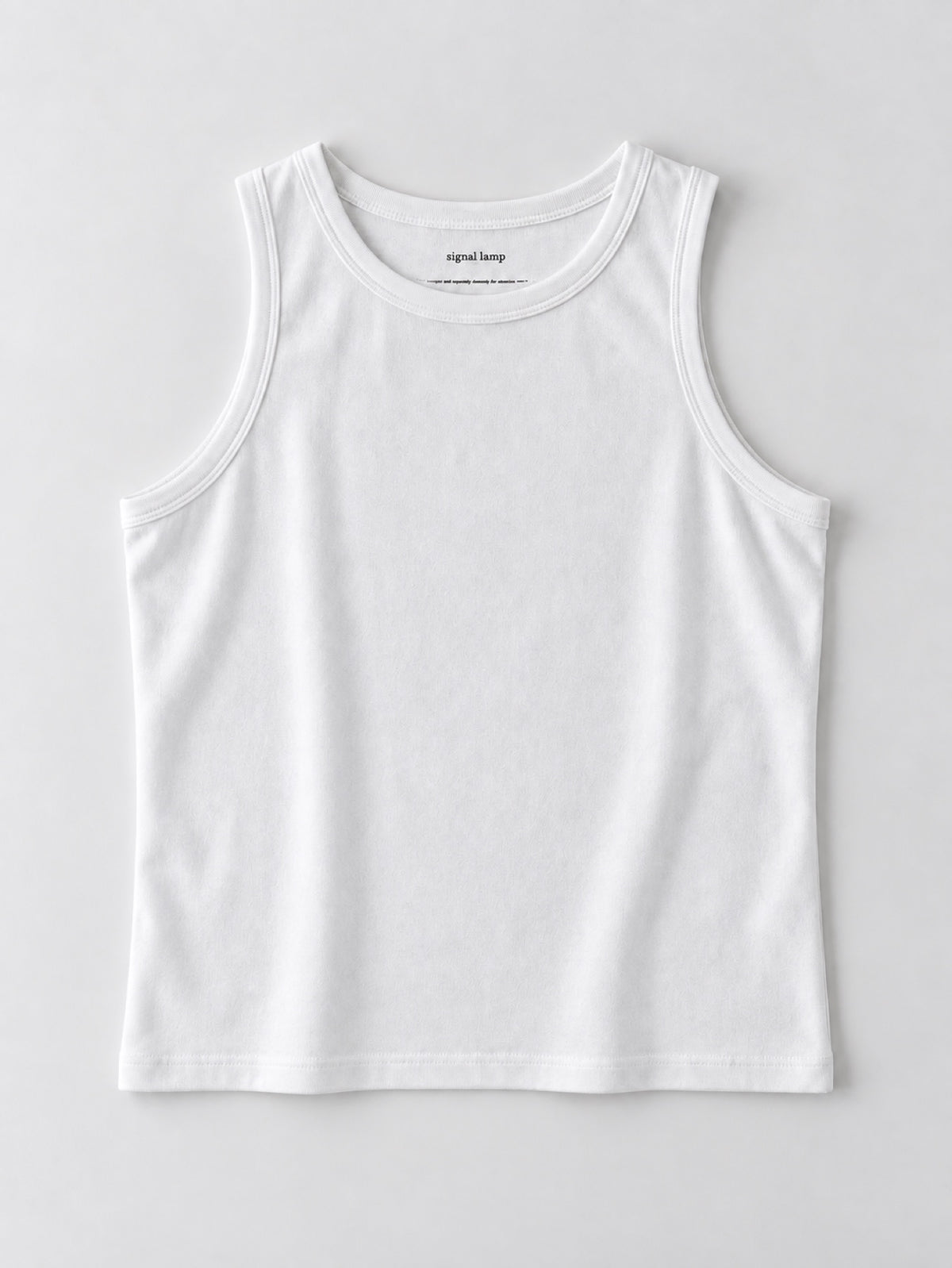 Scoop-Neck Tank in white, front flat lay